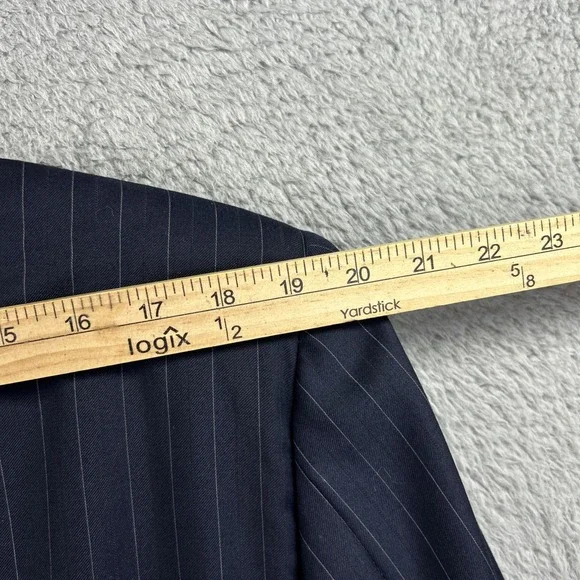 Hickey Freeman Loro Piana Blazer 43 Navy Pinstripe Tasmanian‎ Sport Coat Jacket - Picture 7 of 10